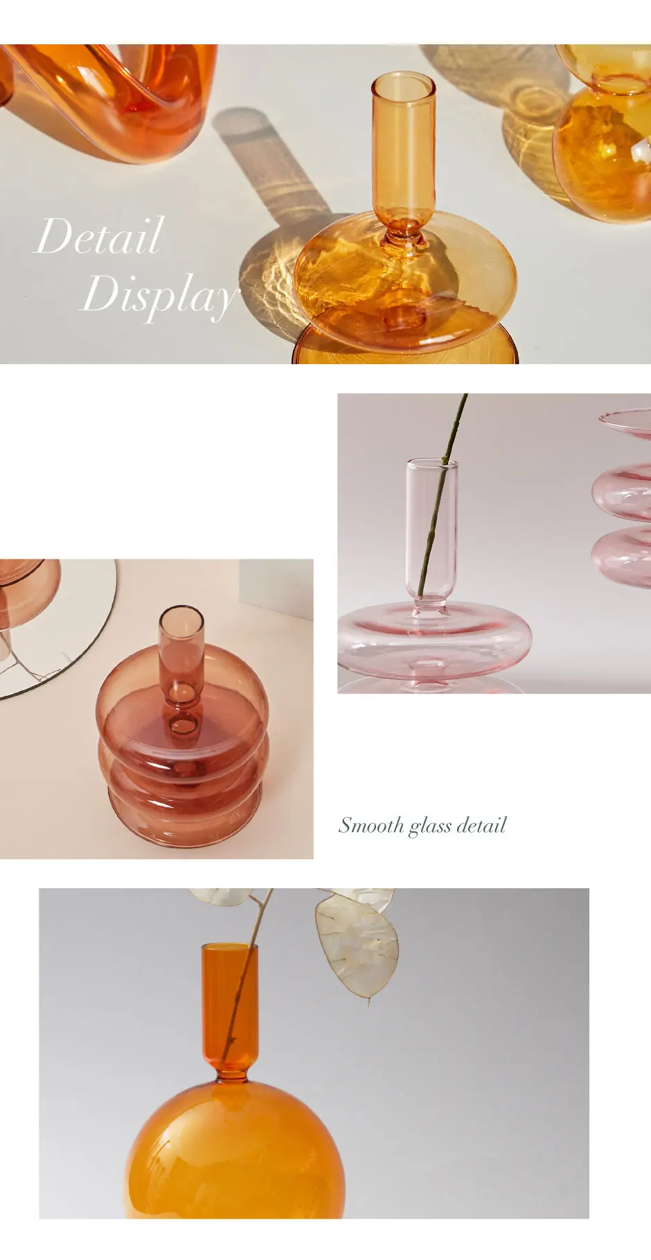 Floriddle Taper Candle Holders Glass Candlesticks for Home Wedding Table Decoration Glass Vase Table Bookshelf Candles Stand