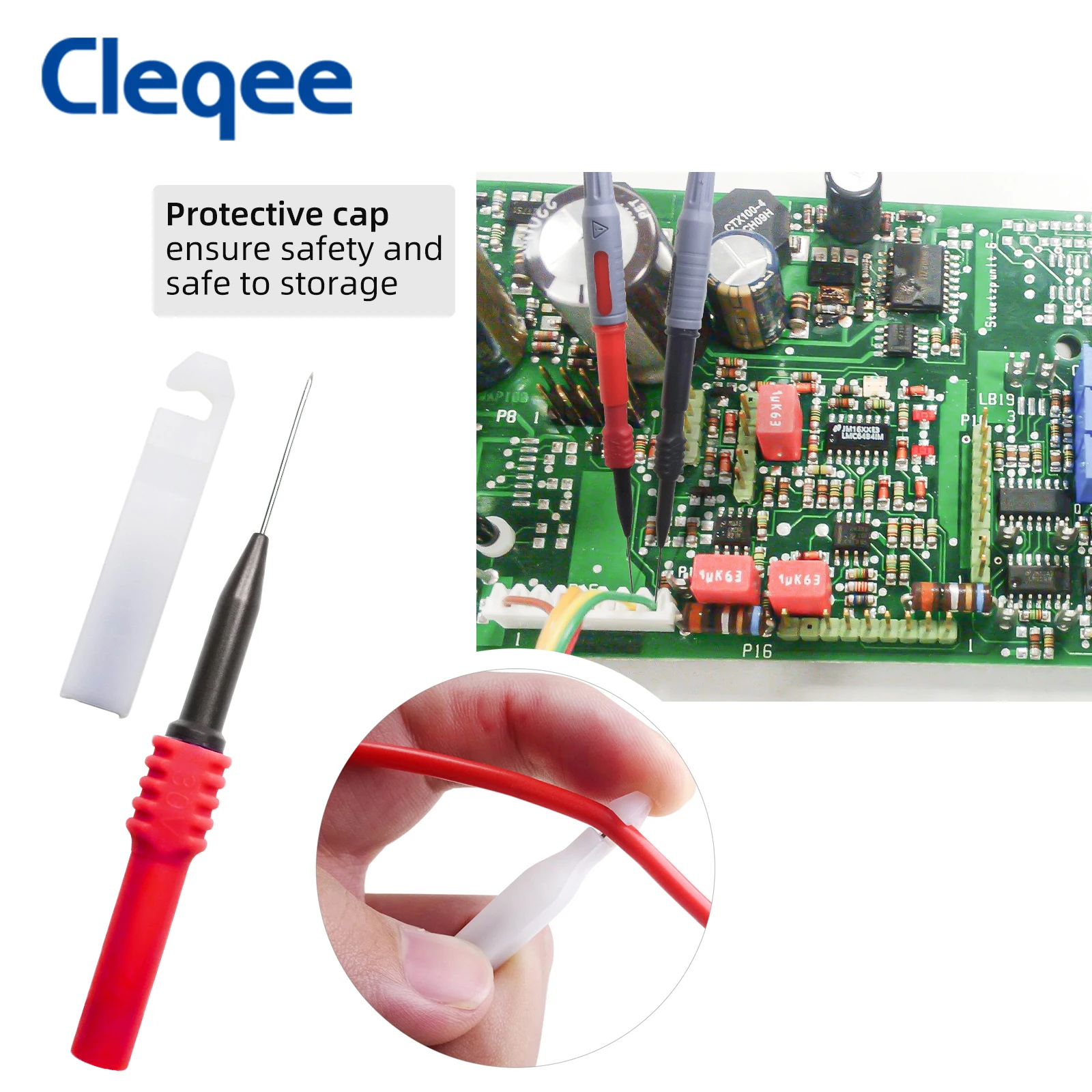 Cleqee P30009 5 قطعة عودة مسبار كيت السلامة ثقب تحقيقات ، السيارات التشخيص اختبار إبر مع 4 مللي متر جاك