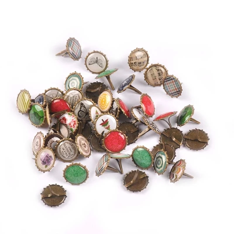 Mixed Round Scrapbooking Embellishment Fastener Brads Metal Crafts For Diy handmade shoes Decoration