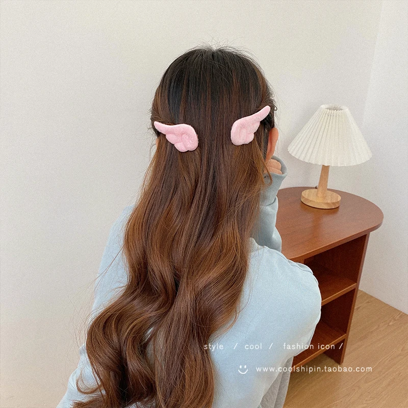 Super Cute Angel Wing Plush Hairpin Children Girl Hair Clip Accessories Barrettes Hairgrip Headdress Headwear Hairclip Ornaments