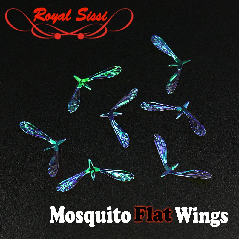 Quintessential 10pairs rainbow film realistic mosquito wings dry fly pearlescent clear texture reel wings for trout fly fishing