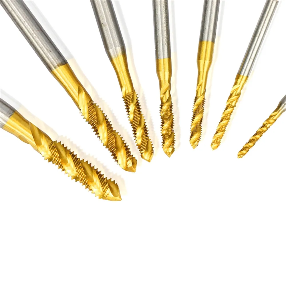 M3 3PCS M4 12PCS Hss Titanium Steel Screw Tap Coated Metric Spiral Thread