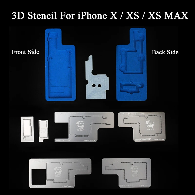 MECHANIC 3D BGA Stencil for iPhone X XS XS MAX Motherboard Middle Layer Planting Tin Steel Net BGA Reballing Kit