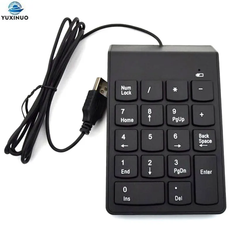 

YUXINUO Small 2.4GHz Wire Numeric Keypad Numpad 18 Keys Number Digital Keyboard for Accounting Teller Laptop Notebook Tablets