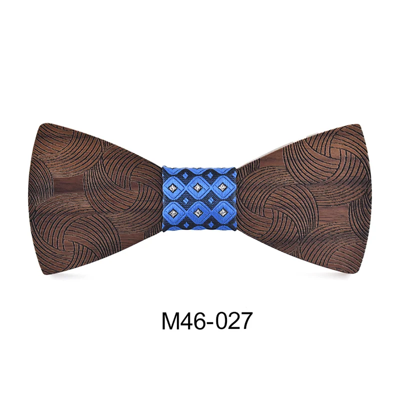 ออกแบบใหม่เนคไทผู้ชายสูทแต่งงานไม้ Bow Tie Gravata ผีเสื้อแกะสลัก Cufflinks Tie ชุด Gravatas Para Homens