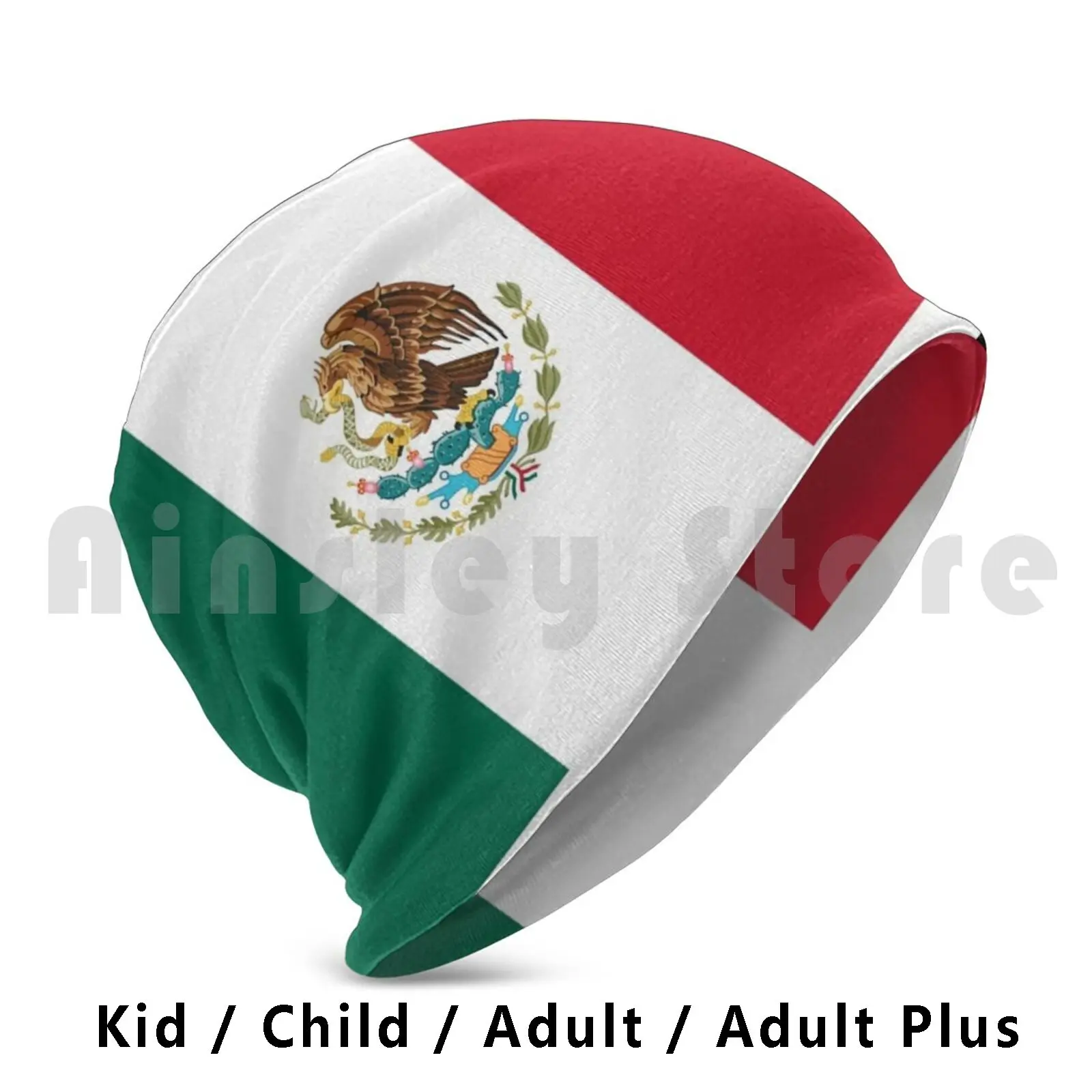 Mexcian Flag-Mexico Duvet Sticker Beanies Knit Hat 1943 Beanies Print Mexico Mexican Flag Symbol Team Game