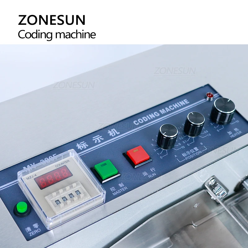 ZONESUN MY-380 Semi Automatic Coding Machine Solid Ink Date Coding Machine Automatically Continuous Bag Paper Card Printer