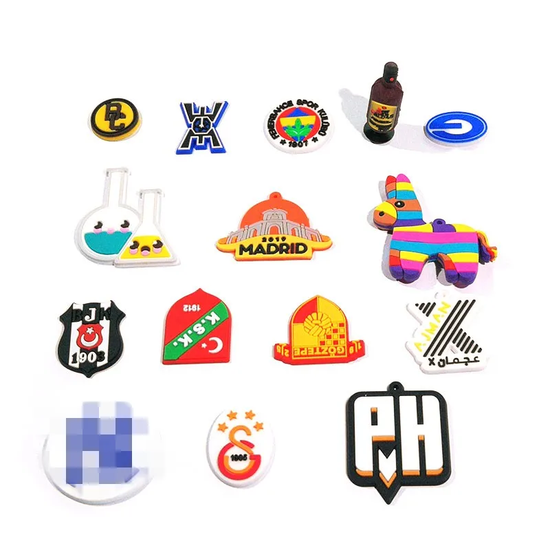 Custom Make PVC Soft  Shoe Charms Badge on Your Design Logo Custom Cartoon Key chains Ring Cover Cap 100% Eco Friendly Non-toxic