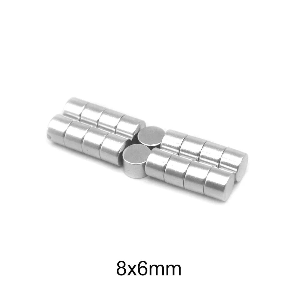 10~200PCS 8x6 mm Powerful Magnetic magnet 8mmx6mm Permanent Small Round Magnet 8x6mm Neodymium Magnet Super Strong magnets 8*6