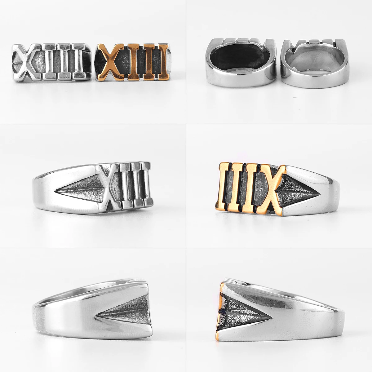 Roman Numeral 13 Stainless Steel Mens Rings Punk Retro Unique  Amulet for Male Boyfriend Biker Jewelry Creativity Gift Wholesale