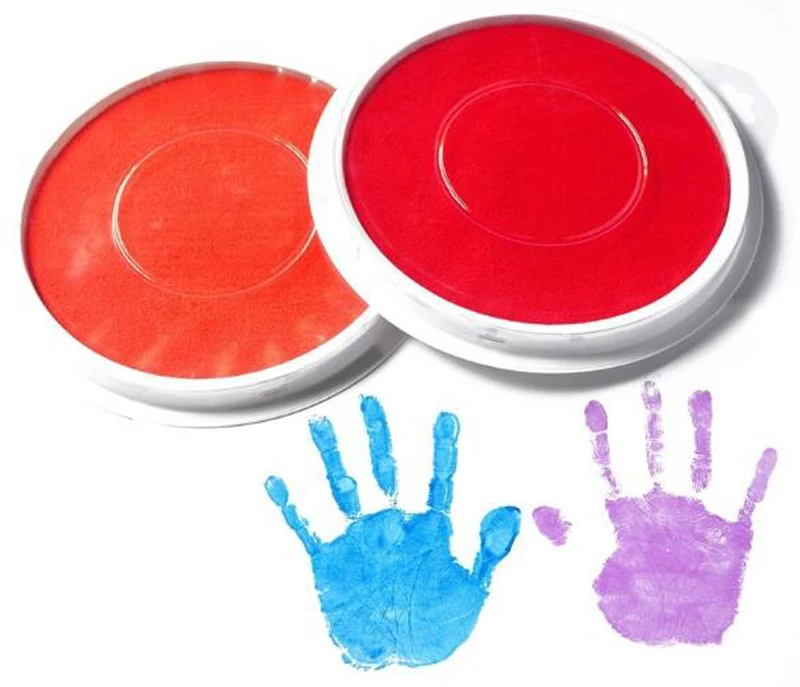 Free ship 7 Colors Asst.Washable Kids paints Finger Palm Paint Print Ink Pad Drawing Material For Kids School Kindergarden Art