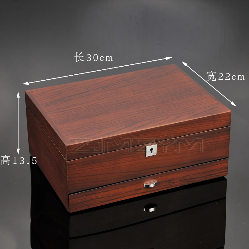 

New Wood Watch Storage Boxes Womens Jewelry Display Holder Case With Lock Solid Wooden large capacity watch Jewelry box