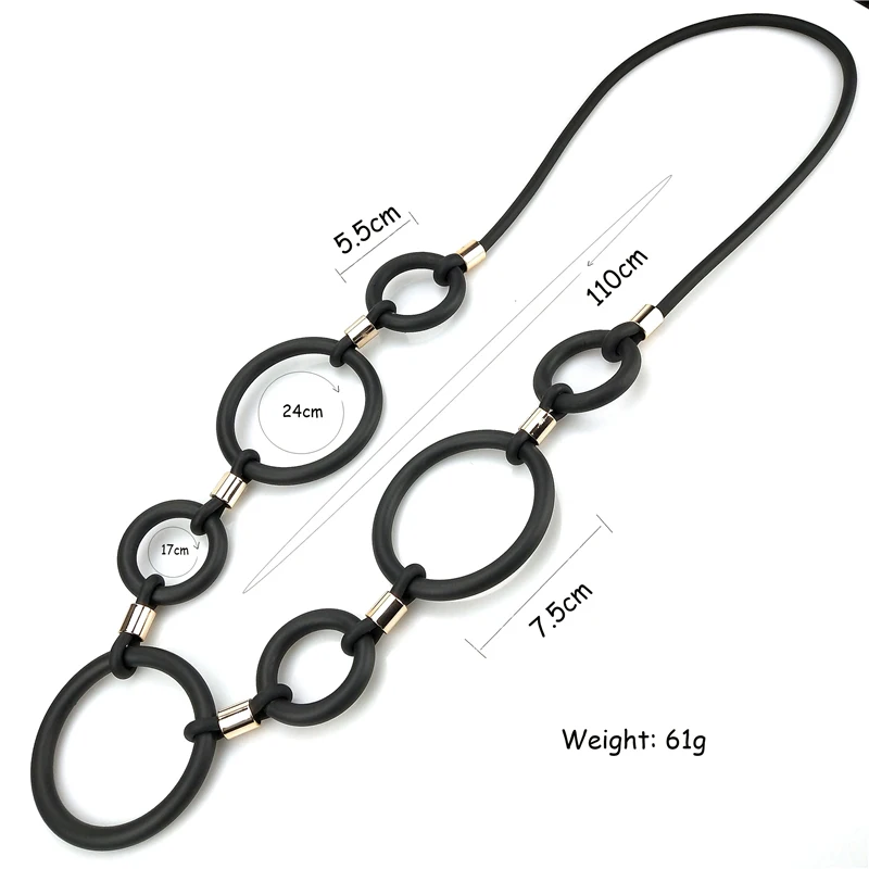 UKEBAY 2020 New Rubber Jewelry Women Long Pendant Necklace Punk Style Clothes Accessories Handmade Necklaces Wholesale Jewellery