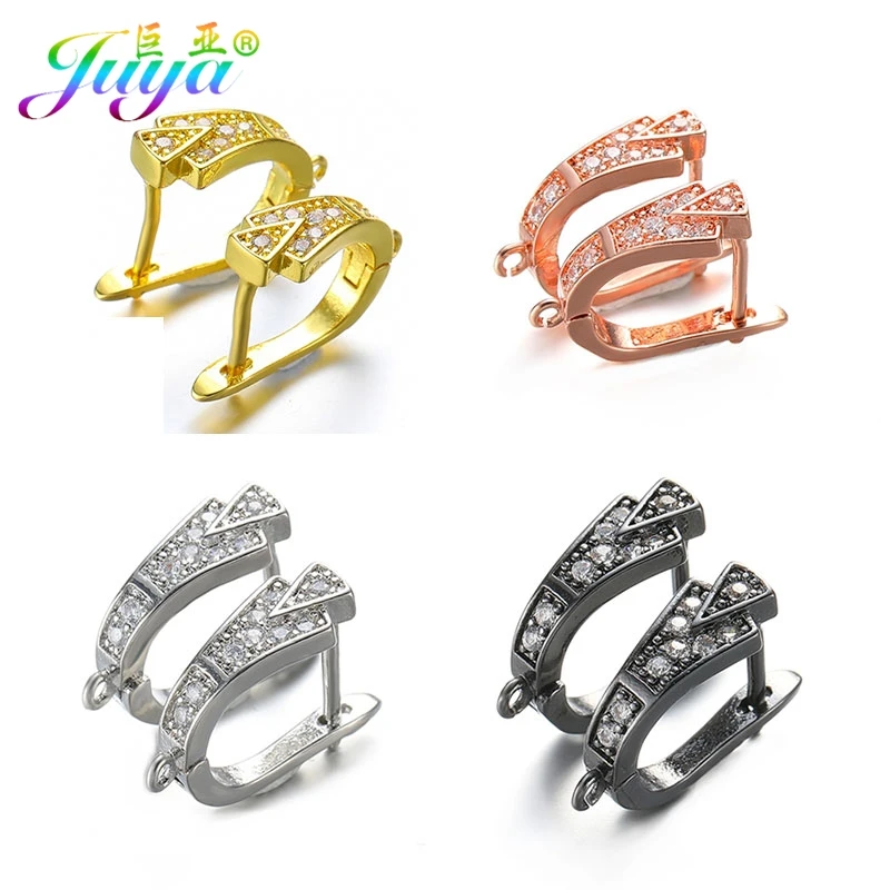 Juya DIY Women Earrings Making Supplies Handmade Material Copper Creative Earring Lock Fastener Basic Earring Hooks Accessories