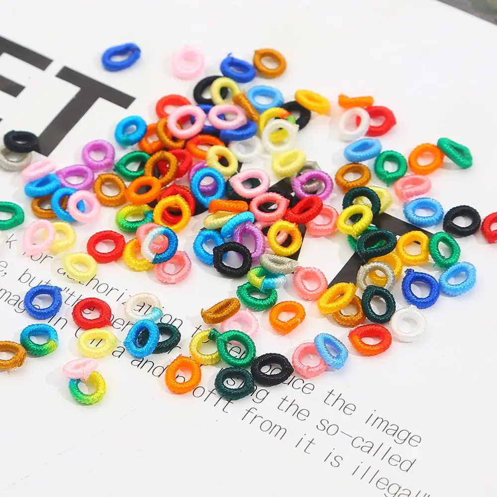 20Pcs 6mm Round Circle Colorful Spacer DIY Necklace Bracelet Rope Spacer Coil Rope Chain End Buckle jewelry supplies Finding