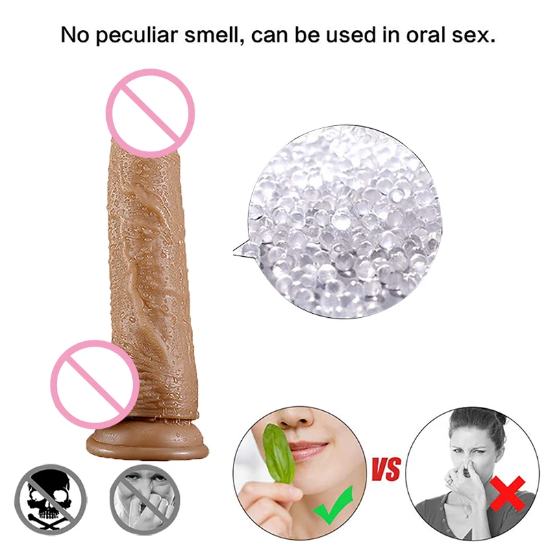 Moonuo Exotic Female Masturbator Healthy soft glue Realistic Soft Dildo Suction Cup for Women Big Dick Sex Toys