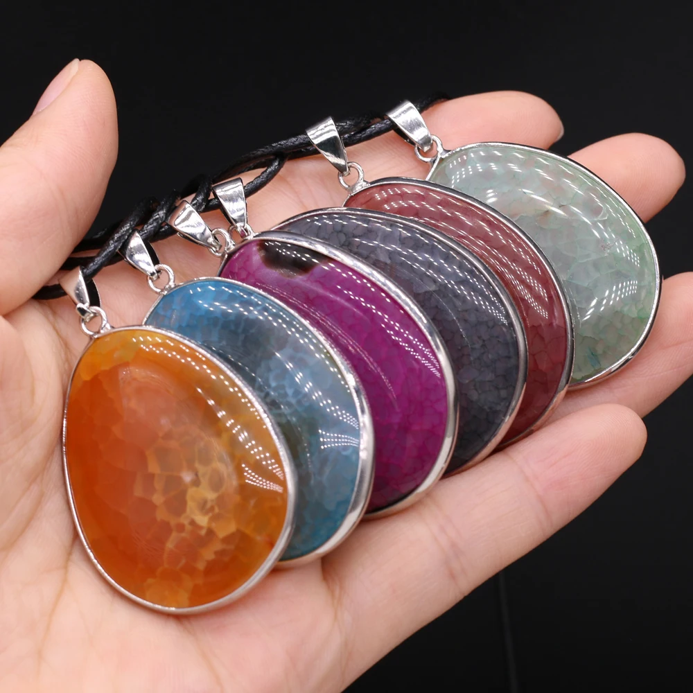 5PCS Wholesale Drop Water Shape Natural Stone Agate Pendant Necklace ForJewelry MakingDIY Necklaces Accessory Charm Gift