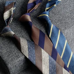 Fashion Slim Skinny 7-8cm Neckties Classic Men's Stripe Plaid Floral Wine Blue Wedding Ties Jacquard Woven Party Men Neck Ties