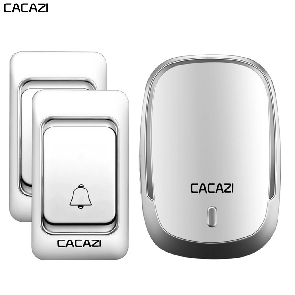 

CACAZI Wireless Doorbell Waterproof Battery 1 2 Button 1 2 3 receiver 300M Remote US EU UK Plug Home Calling Doorbell chimes