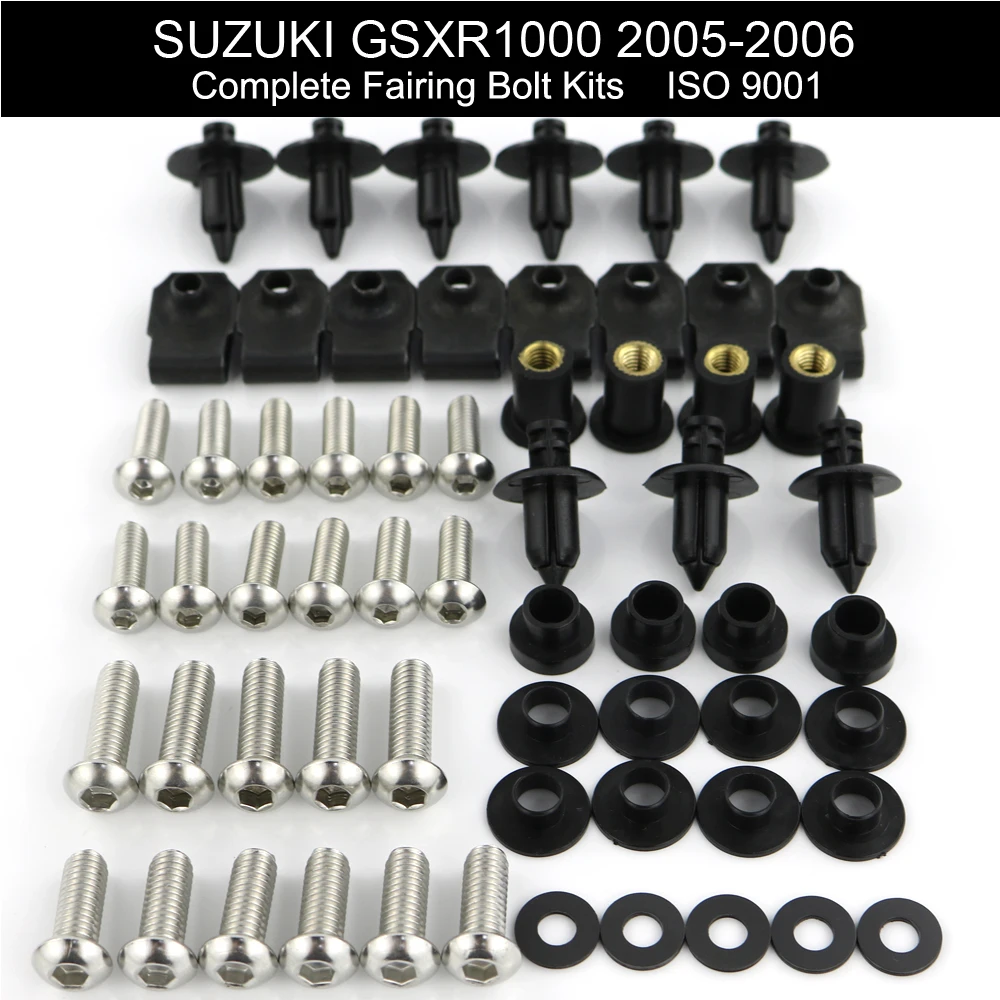 

Fit For Suzuki GSX-R1000 GSXR1000 2005 2006 Motorcycle Stainless Steel Complete Full Fairing Bolts Kits Screws Grommets Nuts