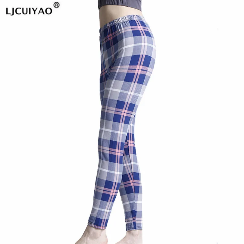 LJCUIYAO Women's Yoga Pants High Waist Gym Workout Leggings Fitness Running Sports Geometric Plaid Breathable Printed Bottom