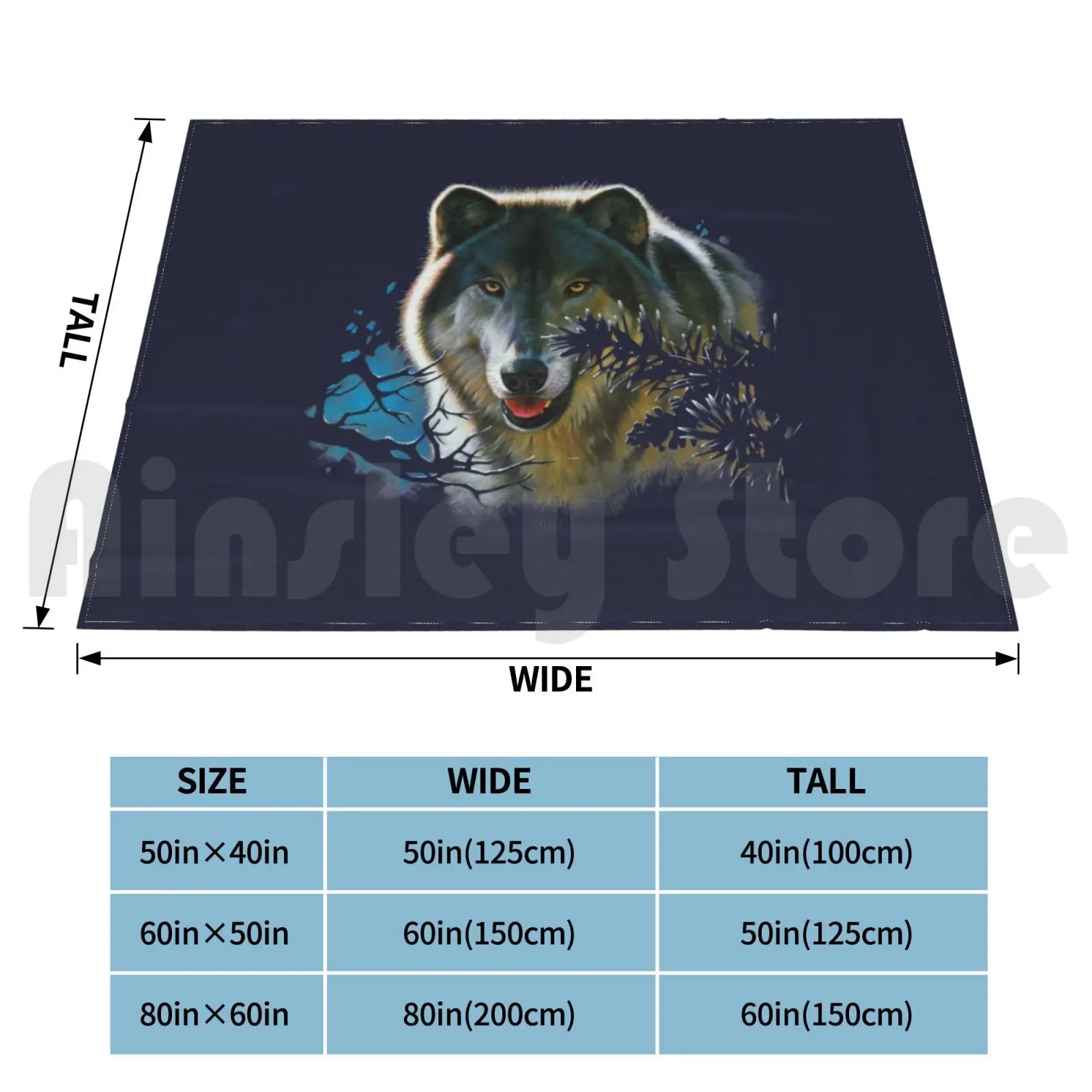 Stalking Wolf Blanket Fashion Custom Wolf Wolves Wolf Stalk Animals Canine Realistic Realistic Drawing