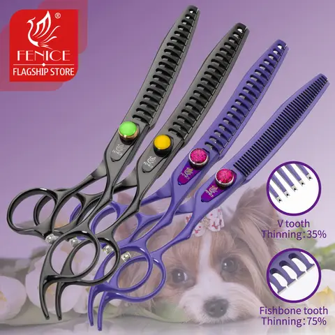 Fenice JP440C Professional Dog Grooming Scissors 7.0 inch Thinning Shear Dog Groomer Chunker Shear
