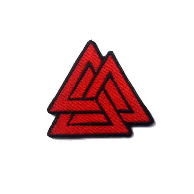 Mythology Norse Badge Applique FOR Backpack jacket Valknut Odin Viking Valknut Symbol Viking Norse Rune Valknut Symbol Patch