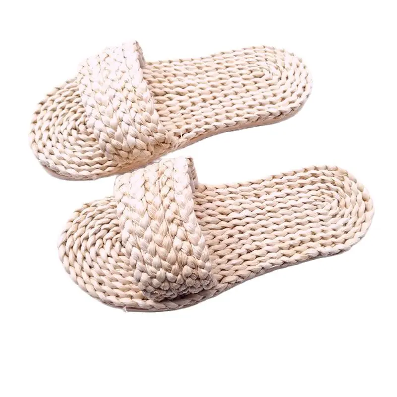 Keepsake-sandalias de paja para hombre y mujer, zapatos de casa unisex hechos a mano, zapatillas de paja Ummer, zapatillas de algas marinas tejidas