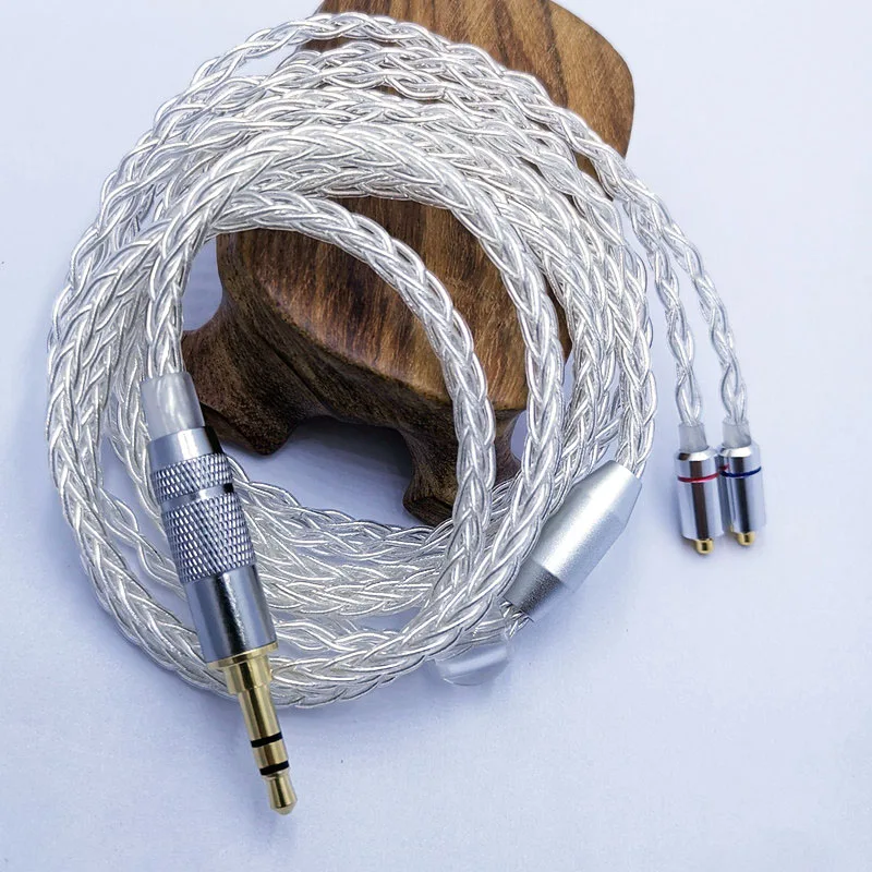 Cabo de substituição 1.2m diy, cabo de prata atualizado 8 núcleos para reparo diy hifi mmcx