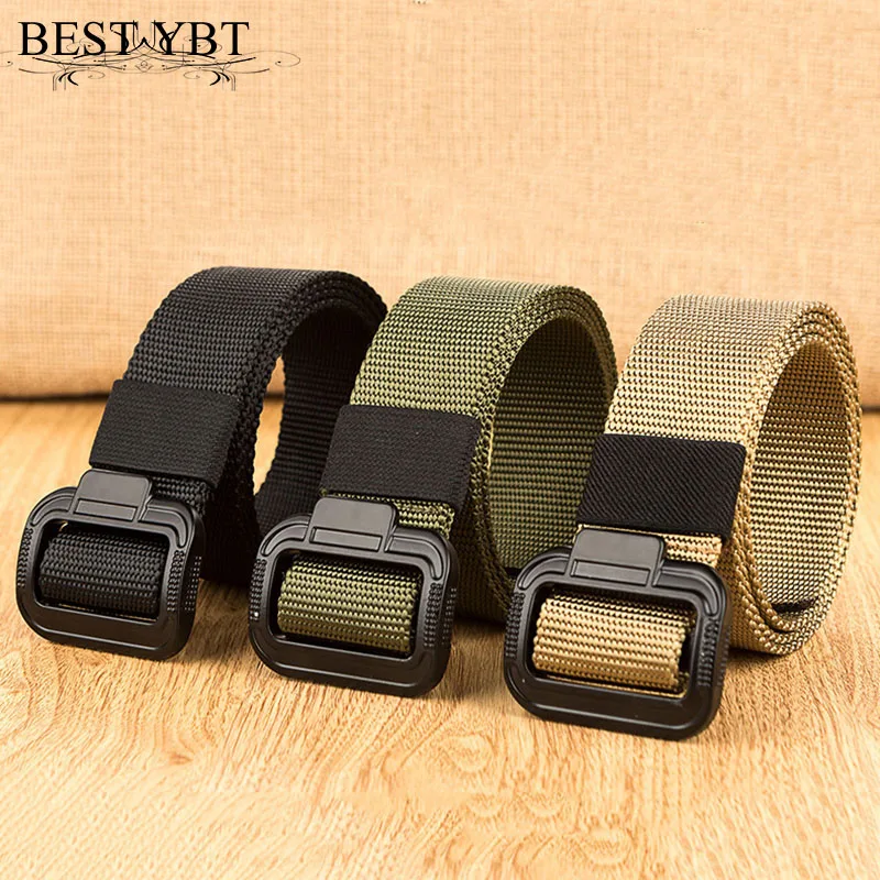 Best YBT Unisex Canvas Belt Metal Smooth Buckle Belt Military Operations Fashion Youth Cowboy Outdoor Sport Men And Women Belt