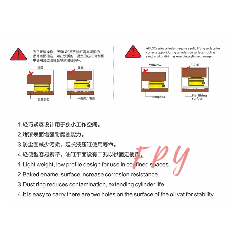 Hydraulic Ram Jack Multi-Section Stroke 24-75mm Hydraulic Cylinder Ultra-thin Multi-section  Lifting Jack 10T-100T