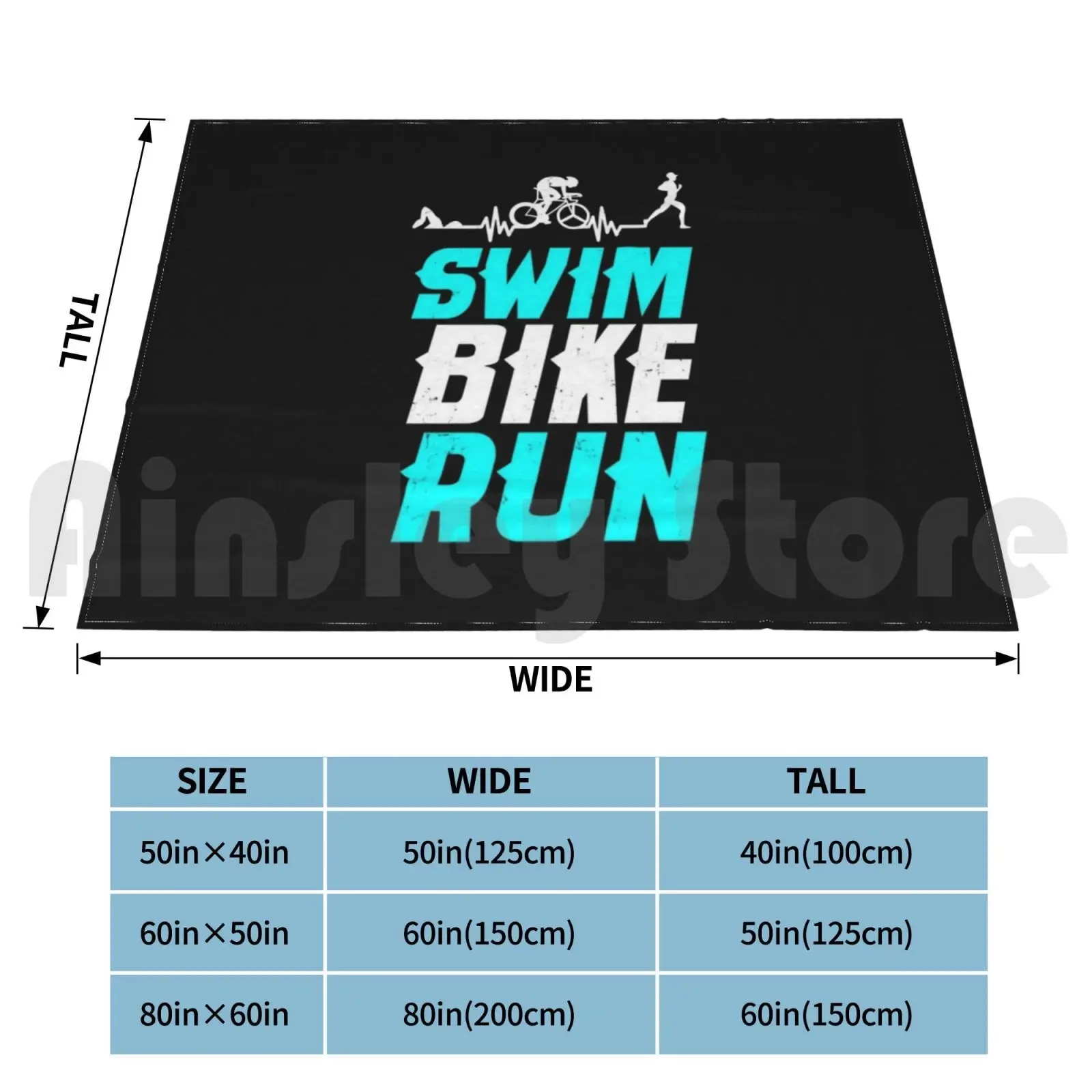 Triathlon Athlete Blanket Fashion Custom Athlete Triathlon Racing Bike Birthday Sporty Triathlete Profession Bday Swim Run