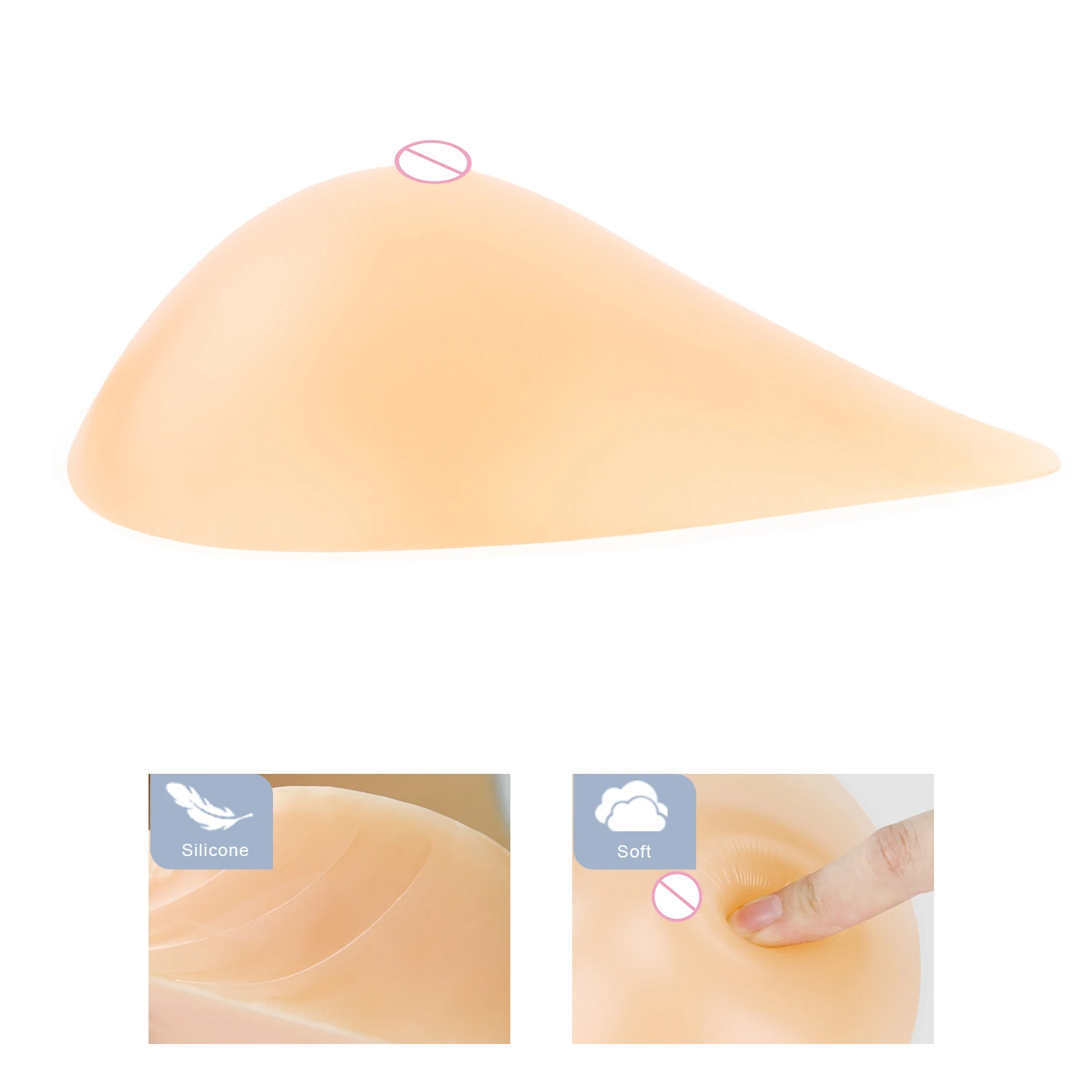 Onefeng em forma de lágrima triângulo forma de mama de silicone peito artificial 150-700 g/pc falso peitos grandes para mastectomia mulher