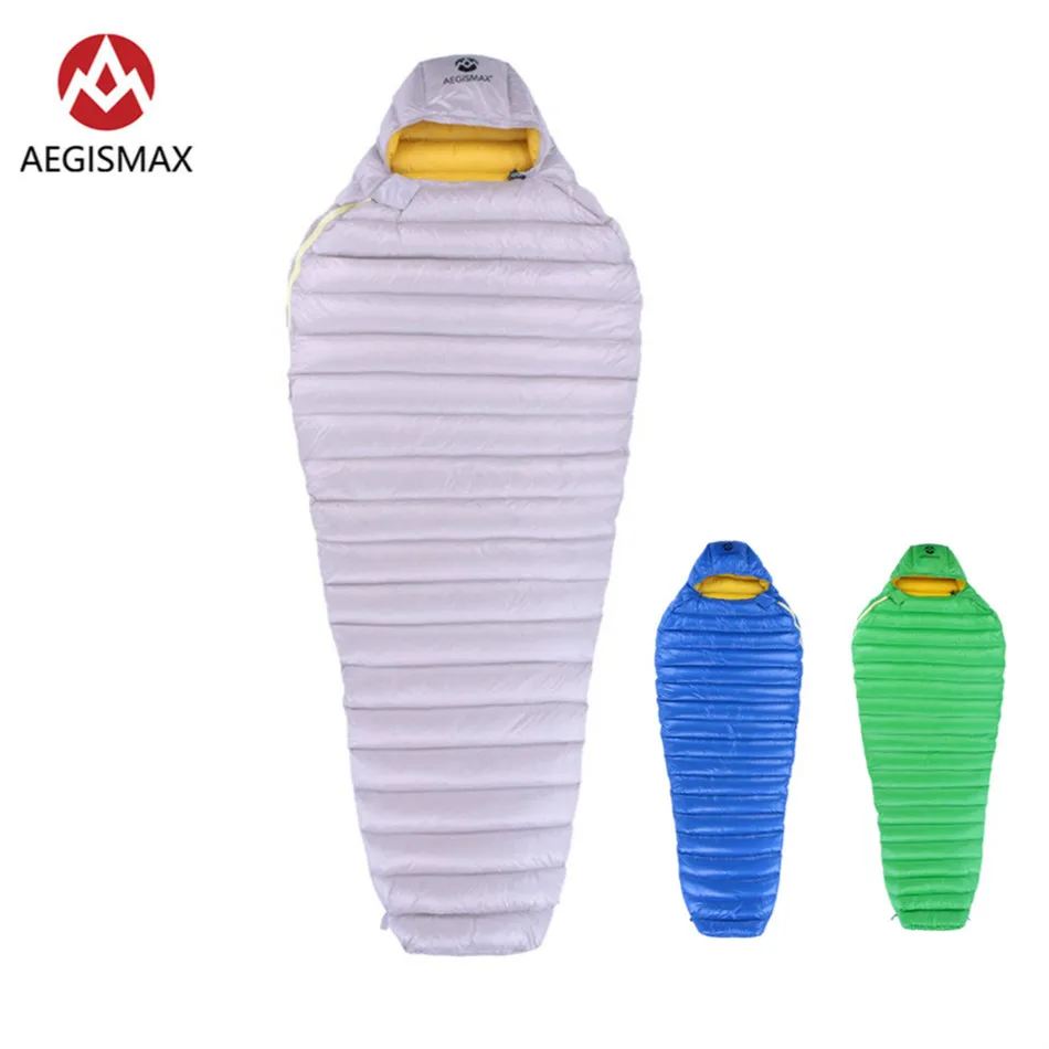 

AEGISMAX Outdoor Camp Ultra Dry White Goose Down Sleeping Bag 700FP Mummy Type Sleeping Gear Water Repellent Down Sleeping Bag