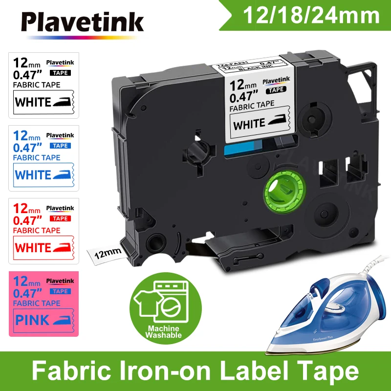 Plavetink TZe-FA231 TZe-FA3 12mm Fabric Iron-on Label Tape Compatible for Brother Label Printer tzeFA231 for Label Maker PT-H110