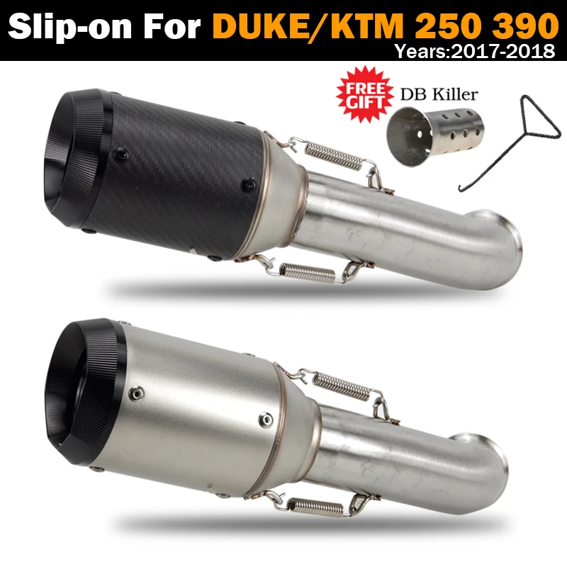 Motorcycle Exhaust System Muffler Escape with DB Killer Middle Link Pipe Slip on For DUKE125 250 390 RC390 RC125 RC250 2017-2019