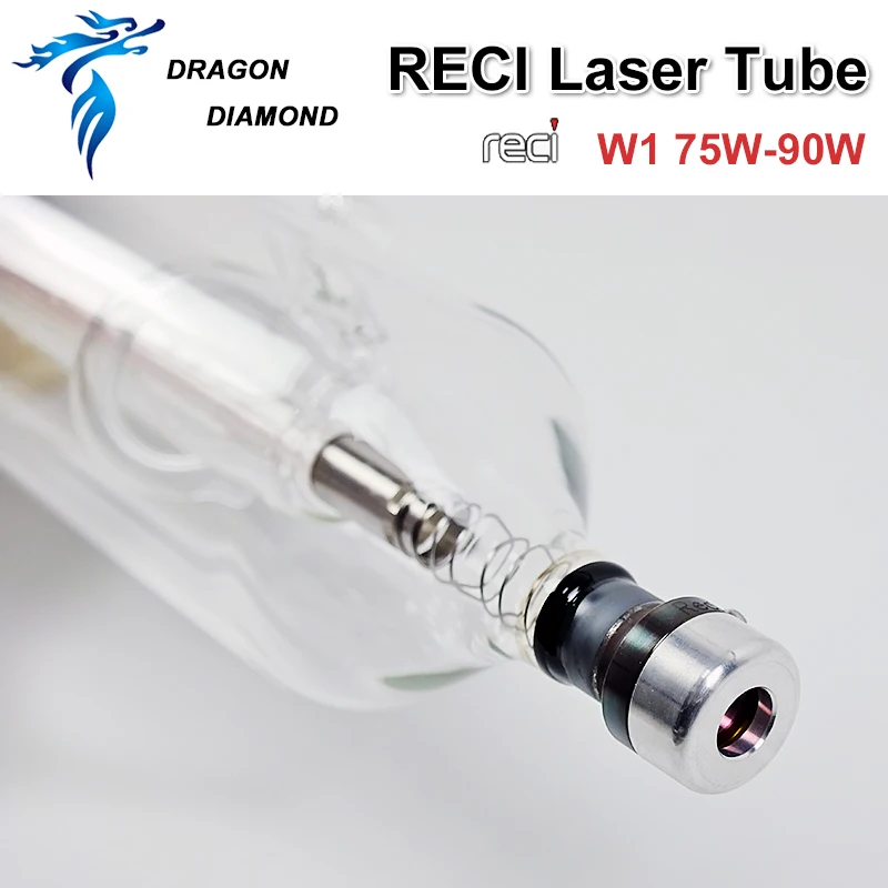 Reci-Tube Laser CO2 Original W1 75-90W, Diamètre 80mm, Longueur 1100mm, Boîte en Bois Emballage pour Graveur Laser CO2, Machine de Découpe