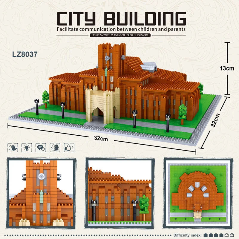 Japan International Famous School Architecture Nanobrick University Of Tokyo Micro Diamond Block Model Building Brick Toys