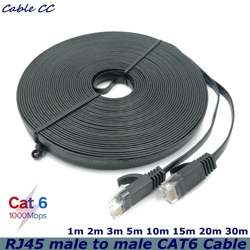 Ethernet Network LAN Cable Flat UTP Patch Router Interesting Batch 6 Category 1m / 3m / 5m / 10m / 15m / 20M 30m RJ45 CAT6