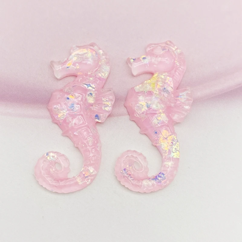 12Pcs Resin Cute Mini  Marine Bionic Seahorse Series Flatback Figurines Scrapbook Wedding  Nail Art Decor Crafts