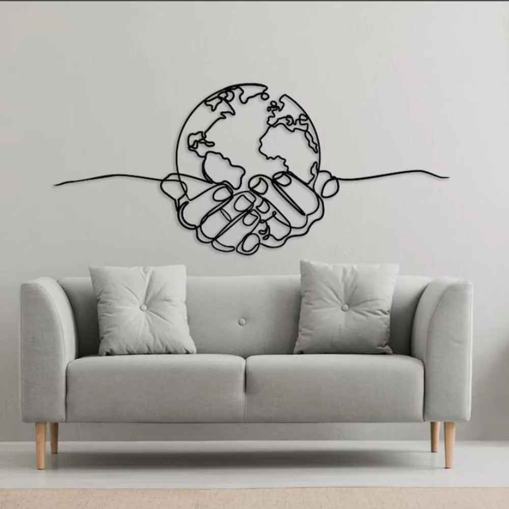 

Large Planet In Hands Global Map Wall Decal Office Teamwork Success Inspirational Quote Wall Sticker Bedroom Vinyl Home Decor