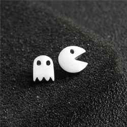 2023 Stainless Steel Earrings Geometric Women Men Hip hop Black Star Ghost Spike Stud  Fashion Jewelry Best Gift пирсинг