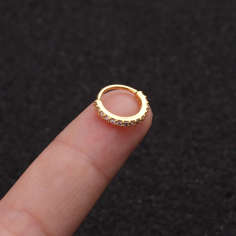 Body Punk  Hoop Bendable Sparkling Clear CZ Helix Daith Tragus Piercing Cartilage Earring Nose Ring кольцо в носу