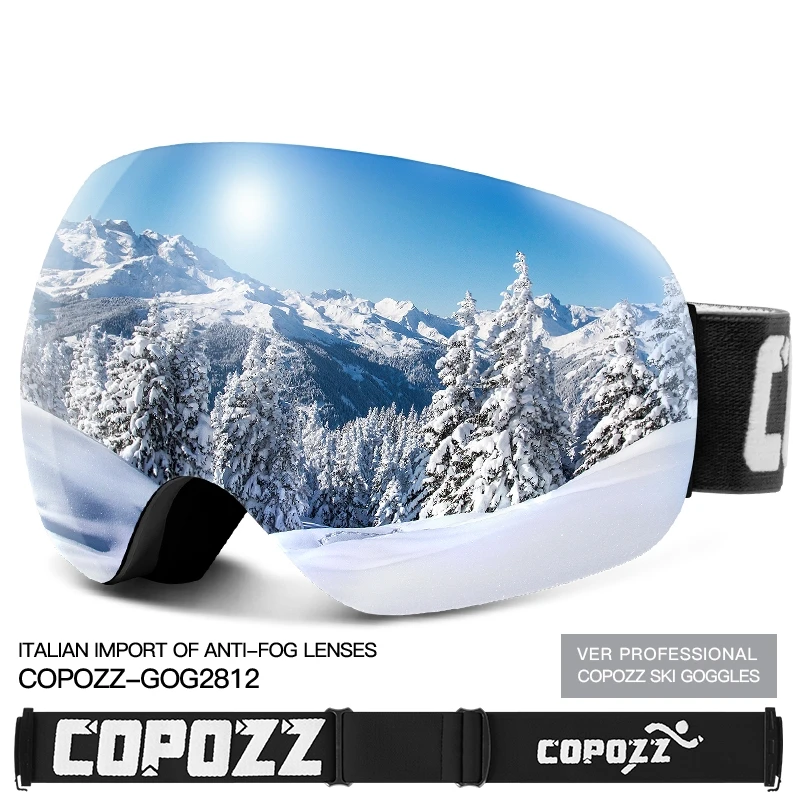 COPOZZ Outdoor Sports Ski Goggles UV400 Protection Ski Mask Male Female Anti-Fog Big Face Snow Glasses Snowboard Skiing Eyewear