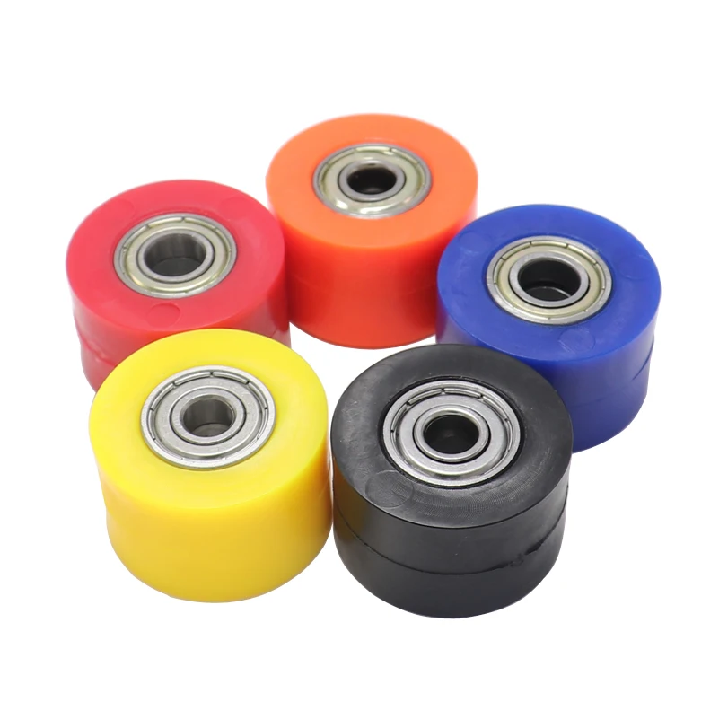 8mm Or 10mm Drive Chain Pulley Roller Slider Tensioner Wheel Guide For Pit Dirt Street Bike Motorcycle Atv Orange colour