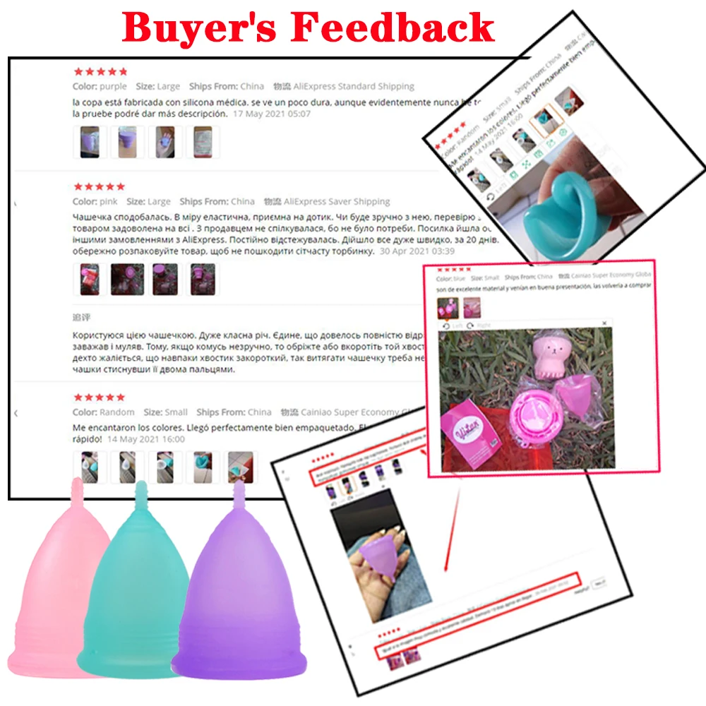 3pcs Women Menstrual Cup Medical Grade Period Cup Hygiene Copa Menstrual de Silicone Medica Reusable Feminine Menstruation Bowl