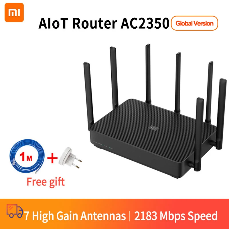 Xiaomi Mi AIoT Router AC2350 Gigabit 2183Mbps 128MB Dual-Band Router Senza Fili di WiFi Wifi Ripetitore Con 7 antenne Ad alto guadagno Più Ampia
