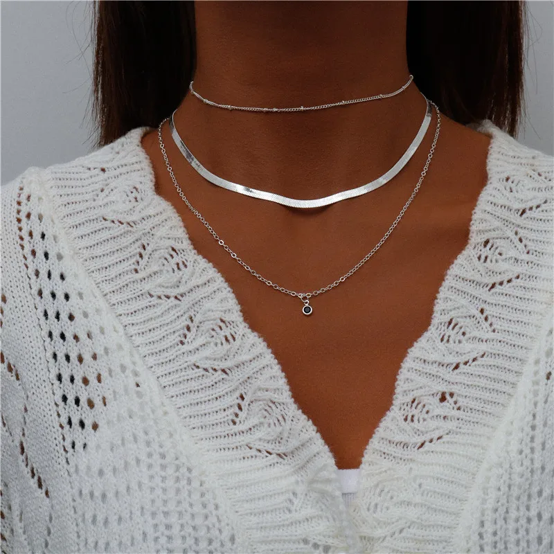 Tenande Bohemian Mehrschichtige Halskette für Frauen Vintage Wassertropfen Münze Stern Mond Anhänger Halskette Geometrisches Collier Collares – Detail 21