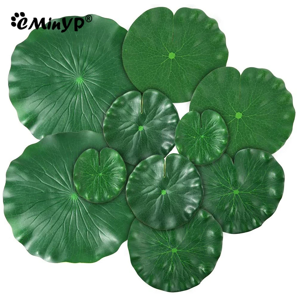 Artificial Lotus Leaf Soft EVA Floating Water Lily Leaves For Home Outdoor Patio Fish Tank Pond Wedding Party Decoration 10/28CM